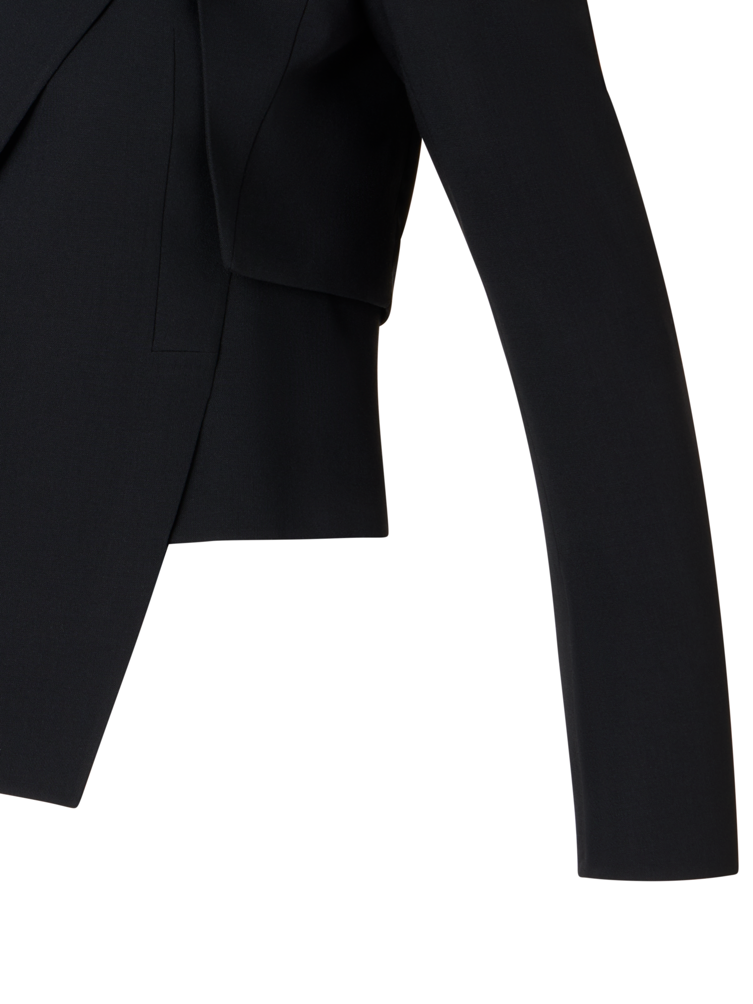 Designer Helline Asymmetrical Jacket with Detachable Bolero - black