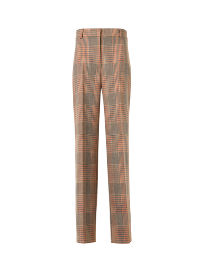 Designer Chiaro Wide-Leg Pants in Glen-Check Heavy Wool Twill - multicolor