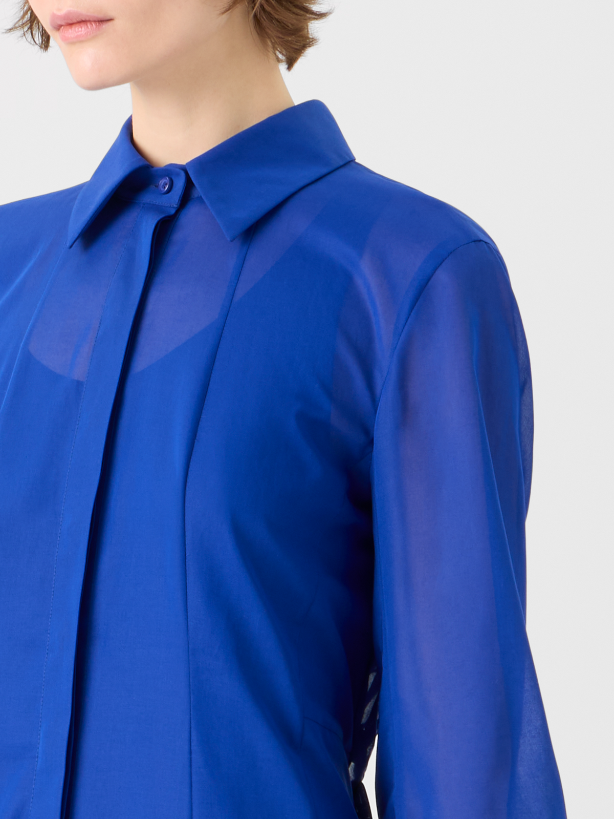 Midi A-Line Dress in Cotton Voile Lapis Blue / 10