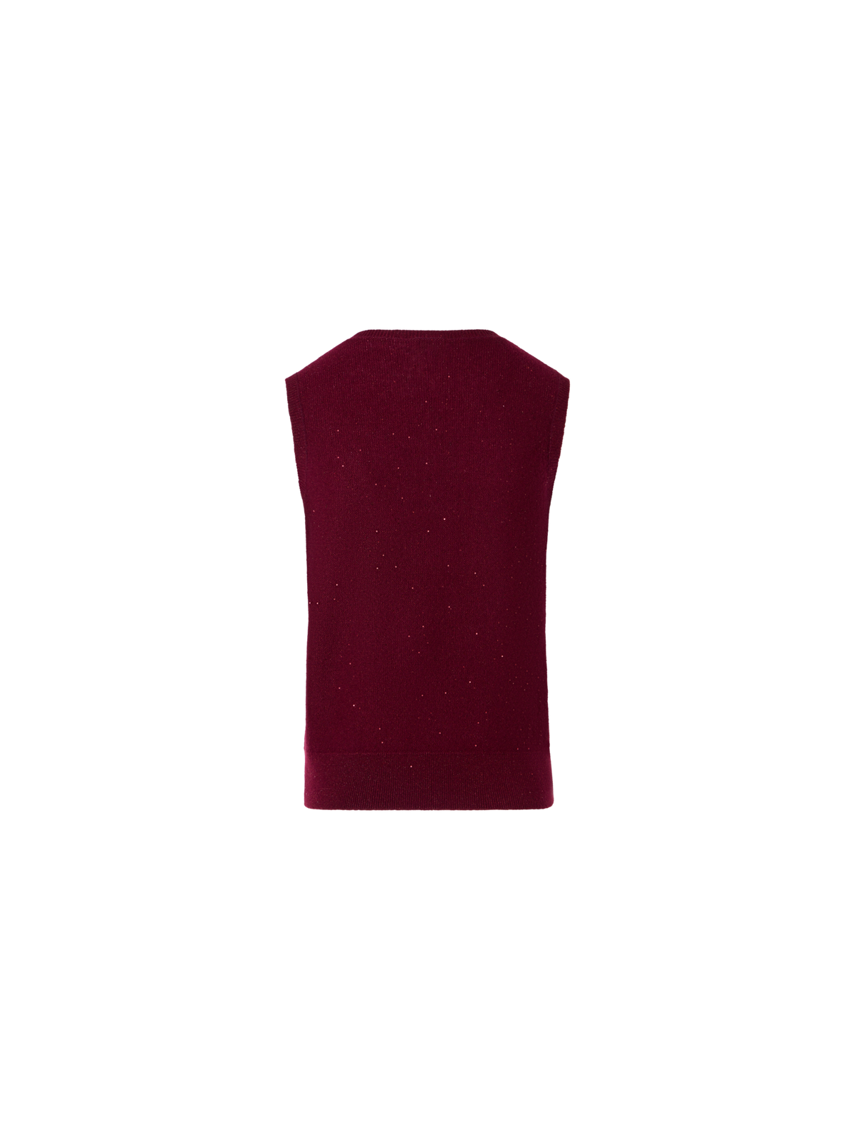 Designer Sleeveless Cashmere Lamé Top with Fine Sequins - wine - red
