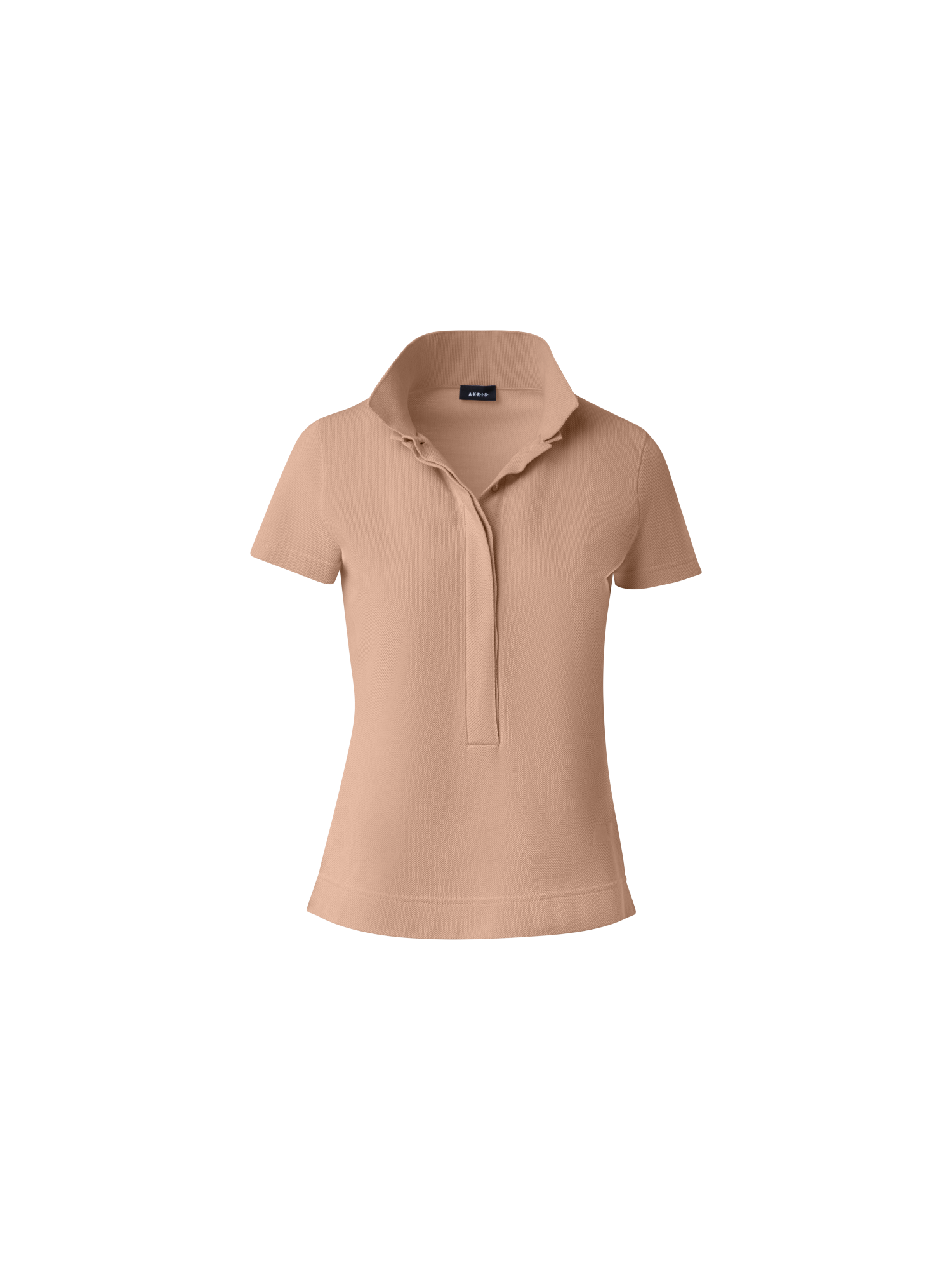 Designer Cotton Knit Polo Shirt - neutral - beige