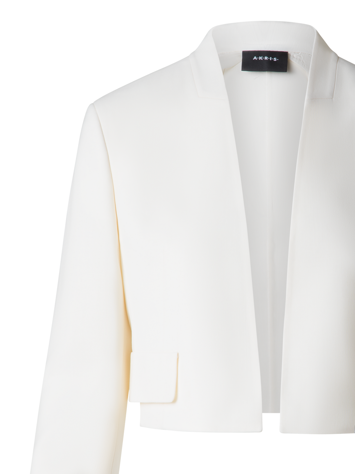 Designer Short Wool Double-Face Cardigan Jacket - neutral - ecru - white