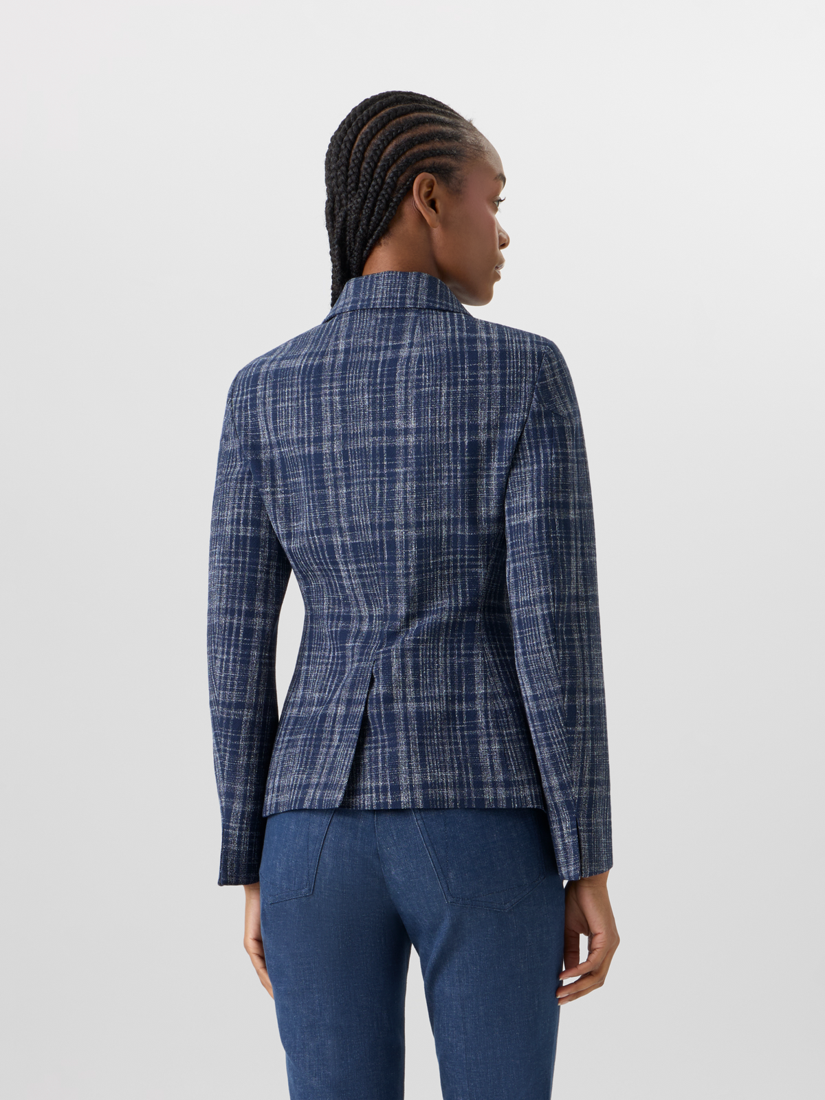 Designer Delia Jacket in Wool-Viscose Tweed - blue #editorial