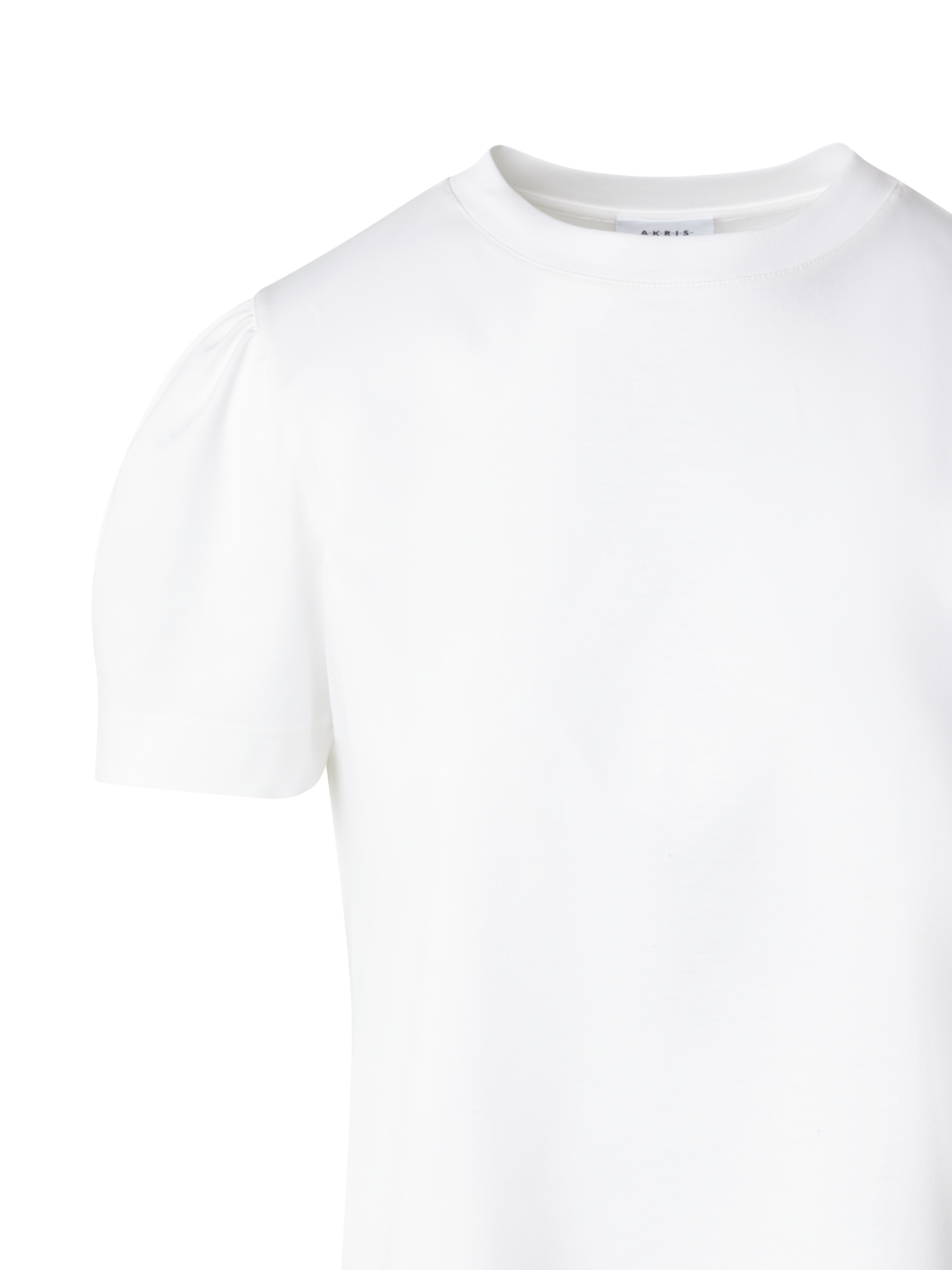Designer Puff Sleeves T-Shirt in Cotton Jersey - ecru - white