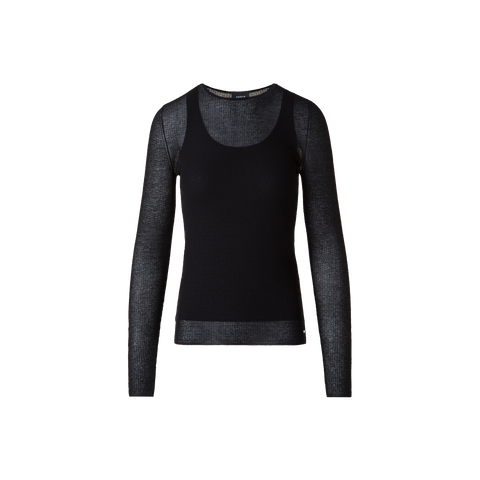 Double Layered Knit Sweater in Sheer Cotton