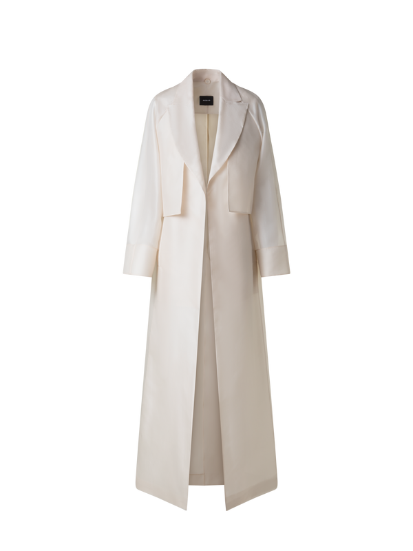 Designer Duo Coat - Vest and Bolero in Silk Organza - neutral - ecru - white