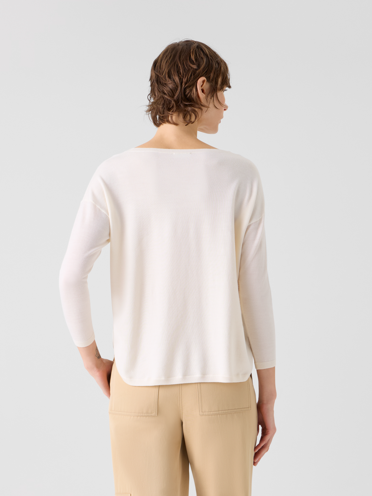 Designer Fine Merino Wool Signature Knit Sweater - white #editorial