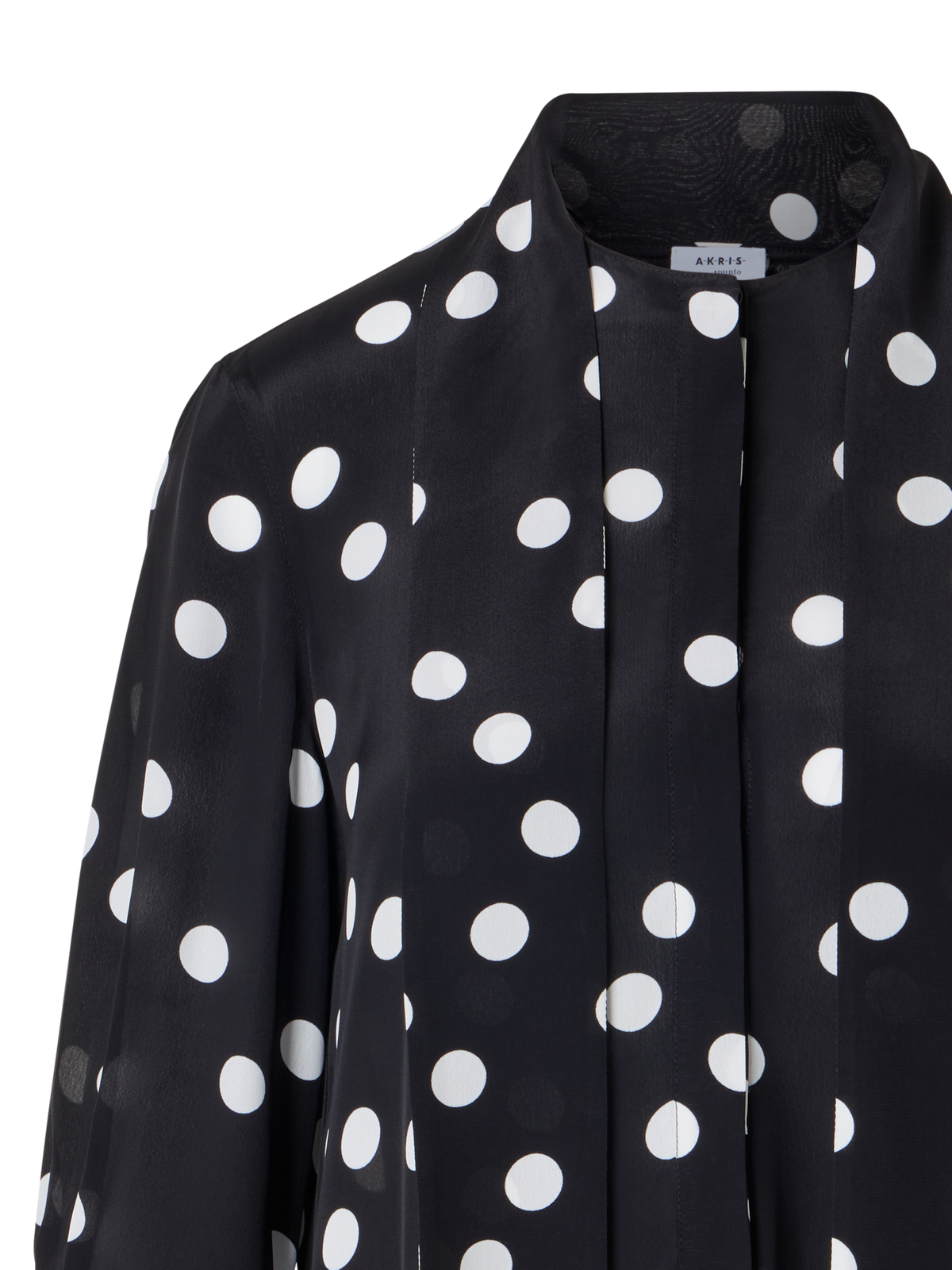 Designer Viscose-Silk Crêpe Blouse - black