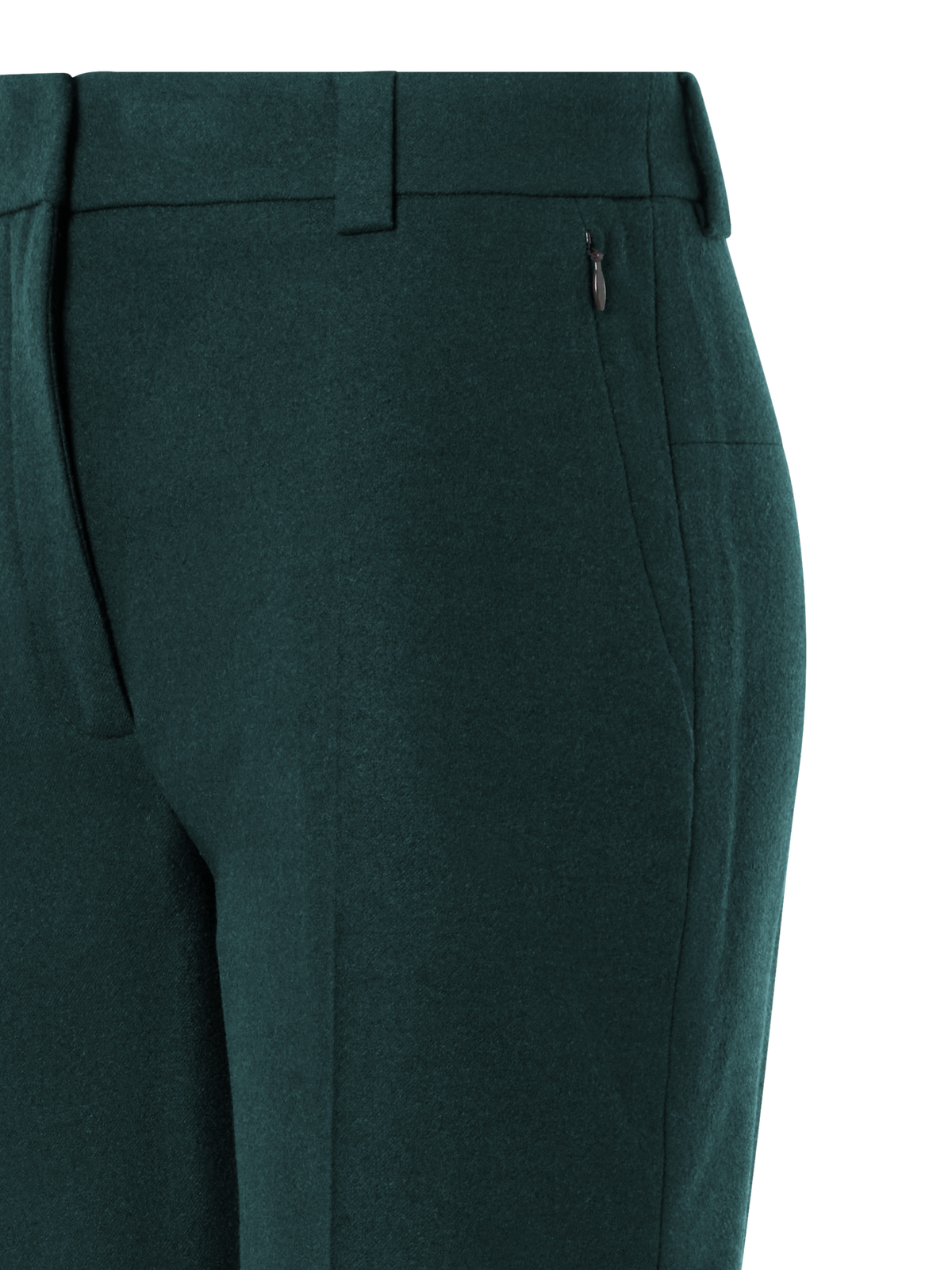 Designer Cuffed Tapered Flannel Pants - green