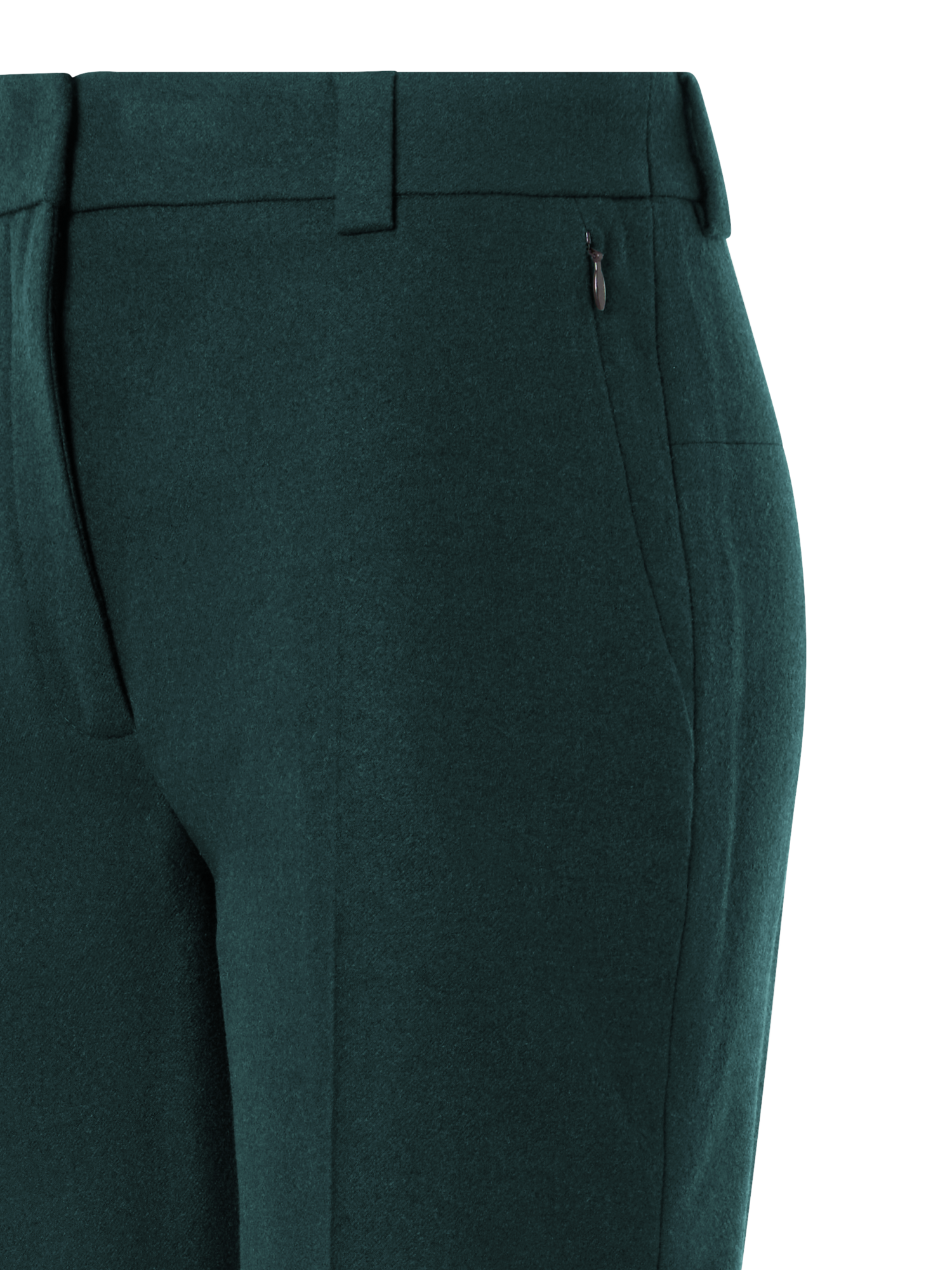 Designer Cuffed Tapered Flannel Pants - green