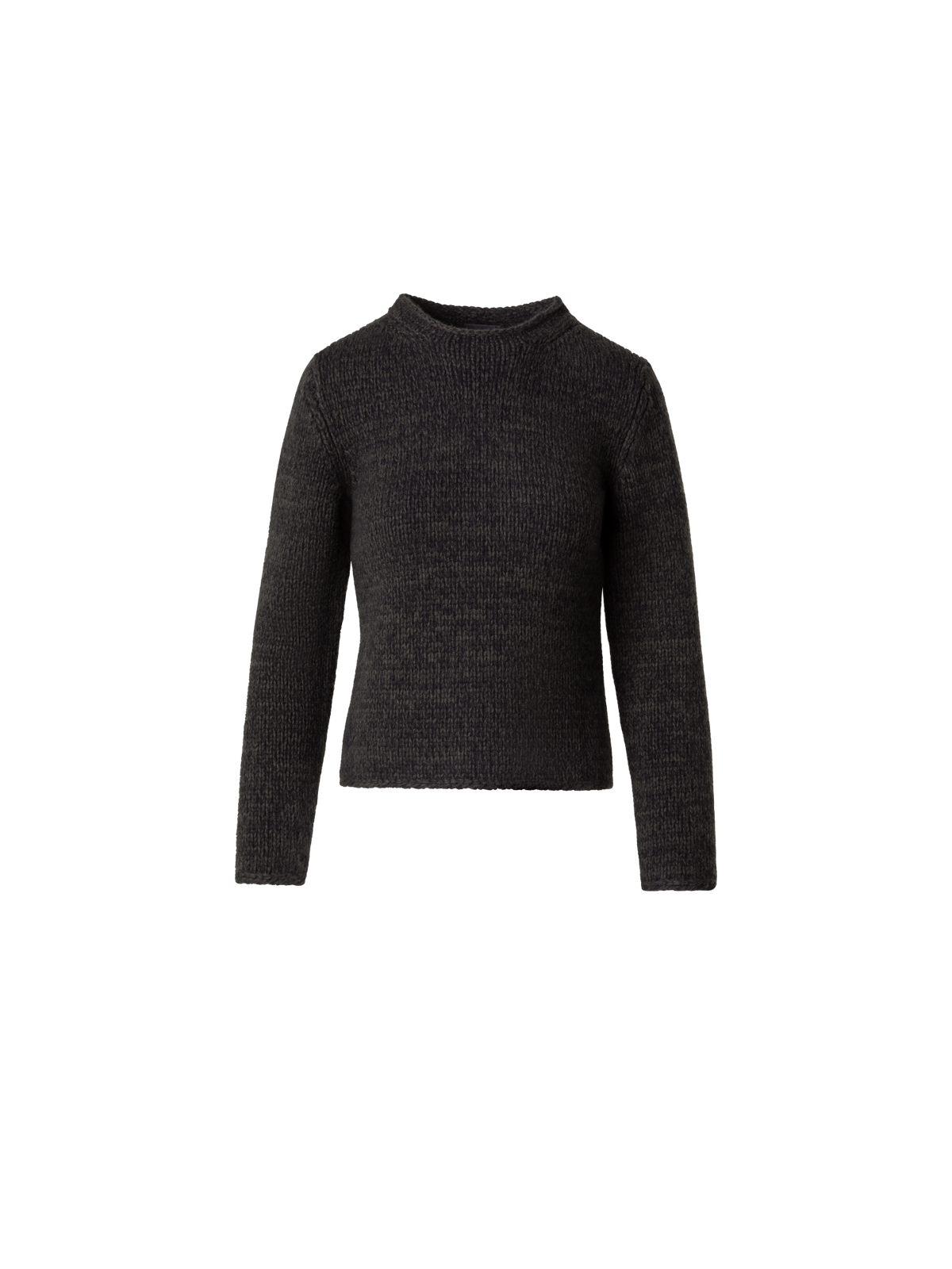 Designer Mouliné Cashmere Wool Round Neck Sweater - green - multicolor