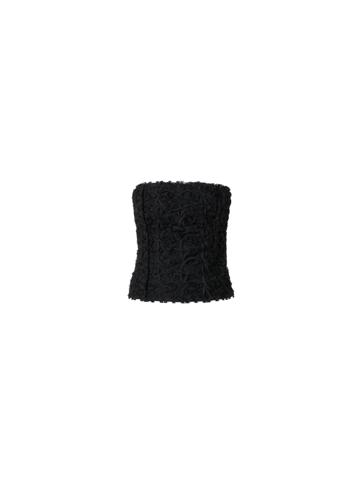 Designer 3D Scribble Embroidered Bustier Top - black