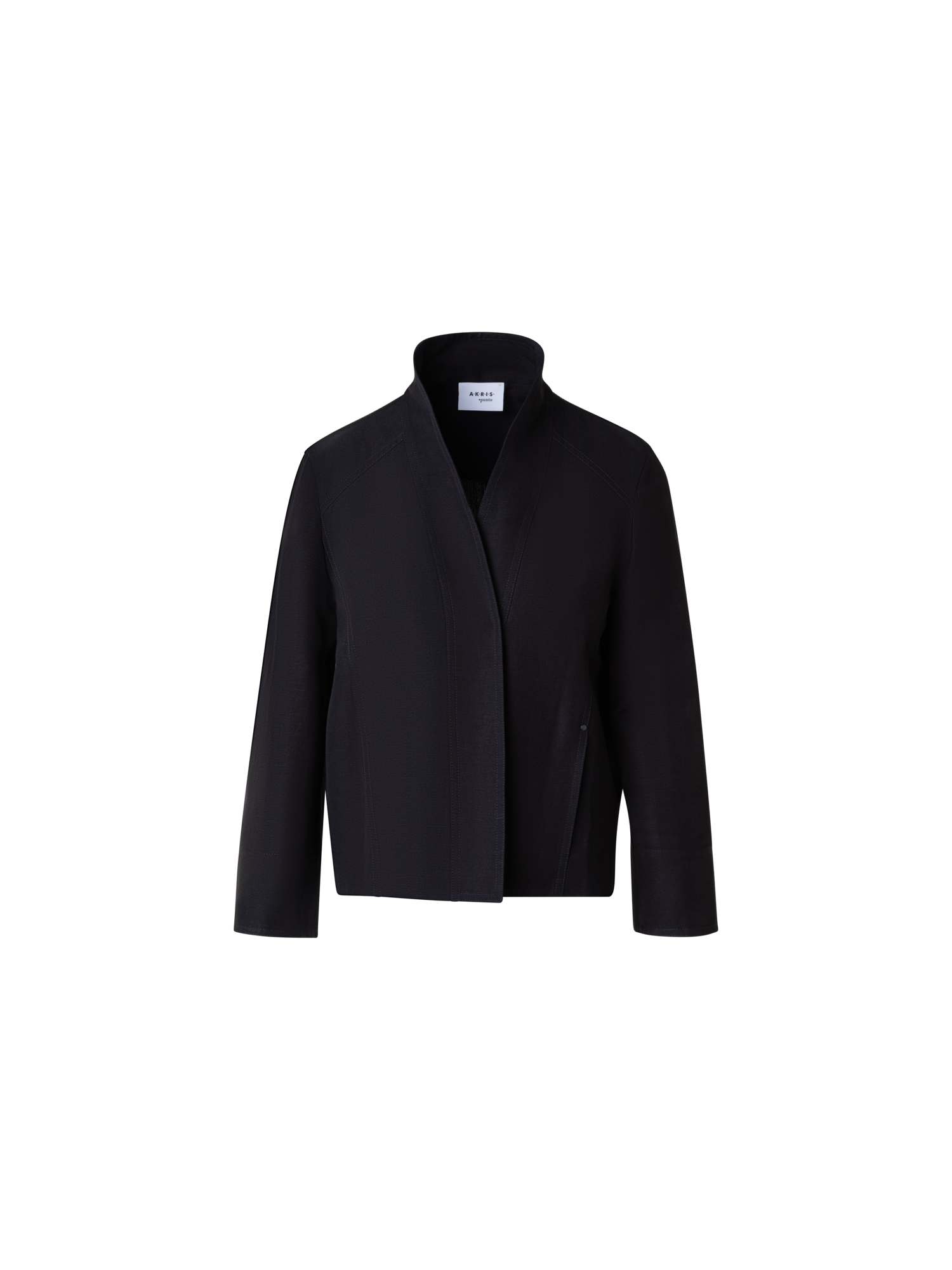 Designer Linen Blend Shawl Collar Jacket - black
