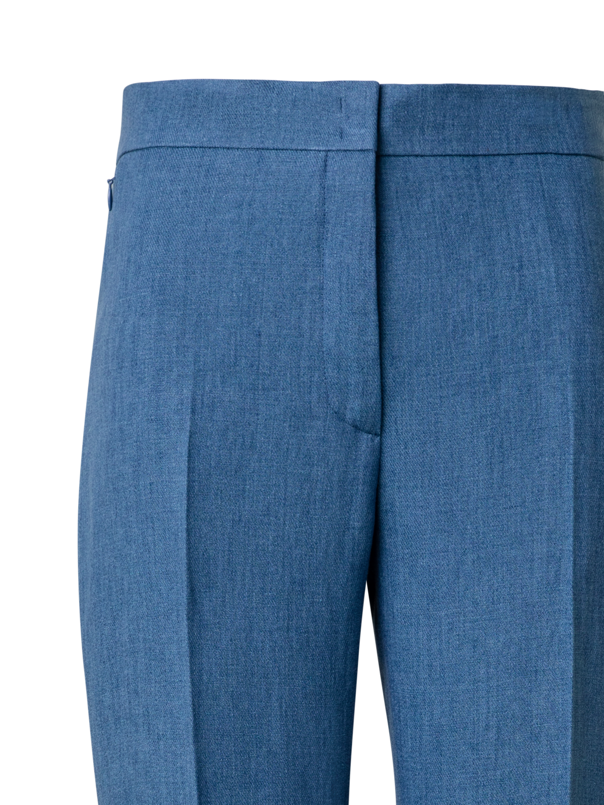 Designer Straight Linen Pants - blue