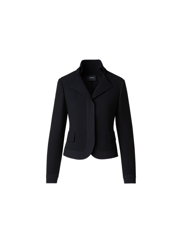 Designer Tailored Wool Crêpe Double Face Jacket - black