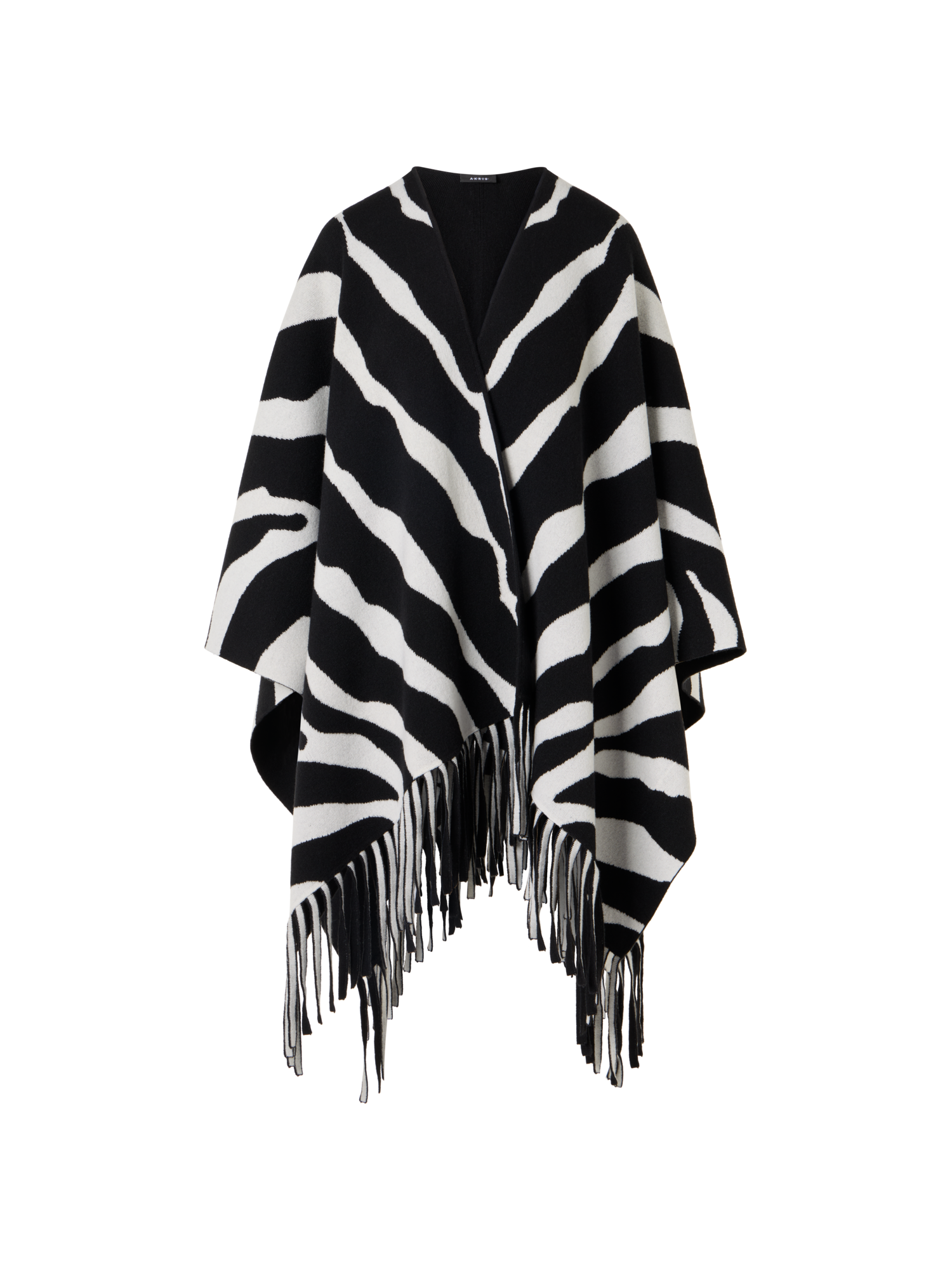 Designer Cashmere Double-Face Knit Cape - multicolor