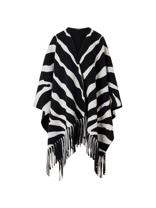 Designer Cashmere Double-Face Knit Cape - multicolor