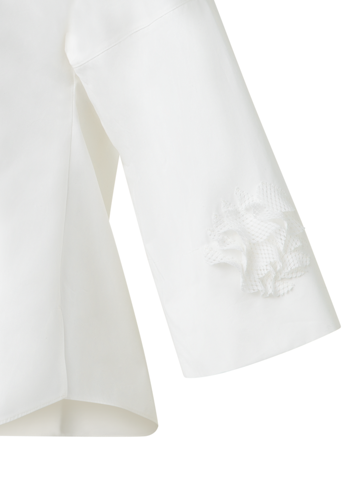 Designer Kimono Blouse with 3D Carnation Detail - neutral - ecru - white