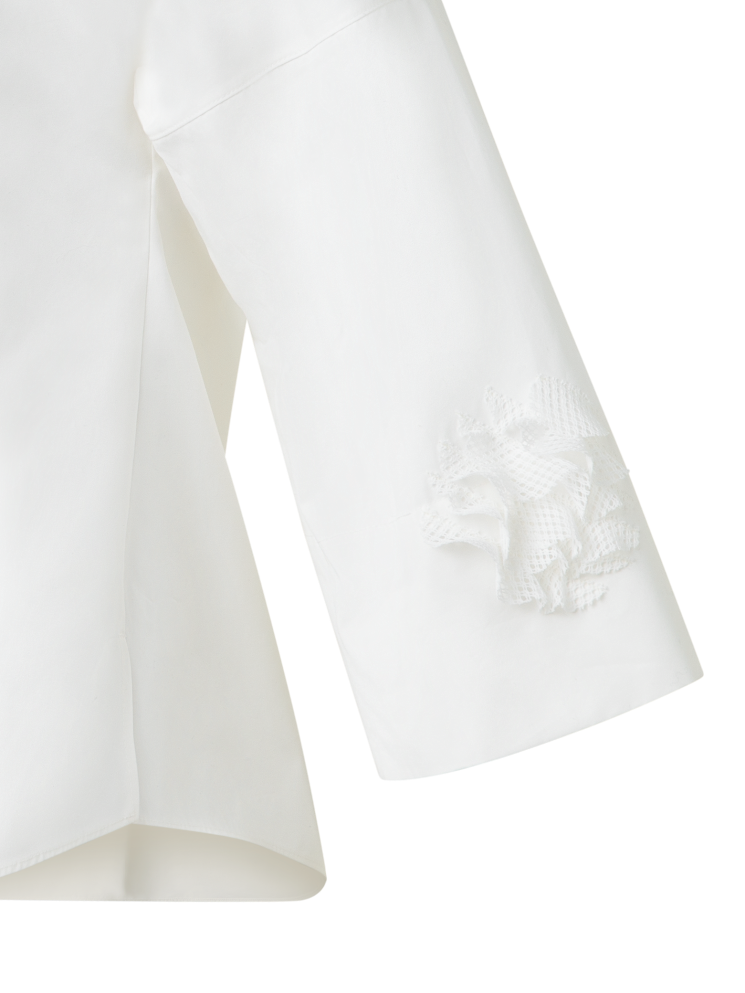 Designer Kimono Blouse with 3D Carnation Detail - neutral - ecru - white