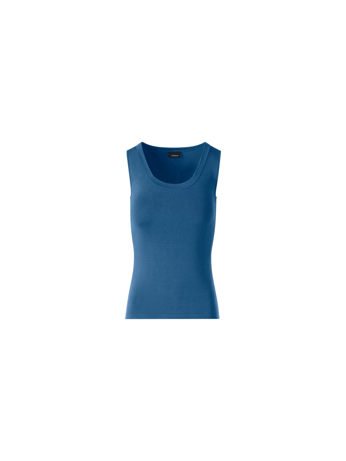Designer Knit Tank Top in Silk Stretch - blue