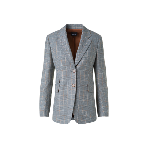 Long Prince of Wales Pure Cashmere Blazer