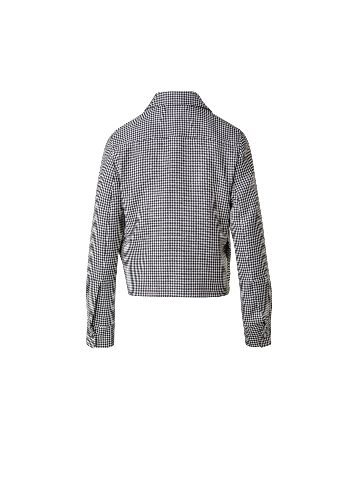 Designer Short Vichy Shirt Jacket in Wool Double-Face - black - multicolor