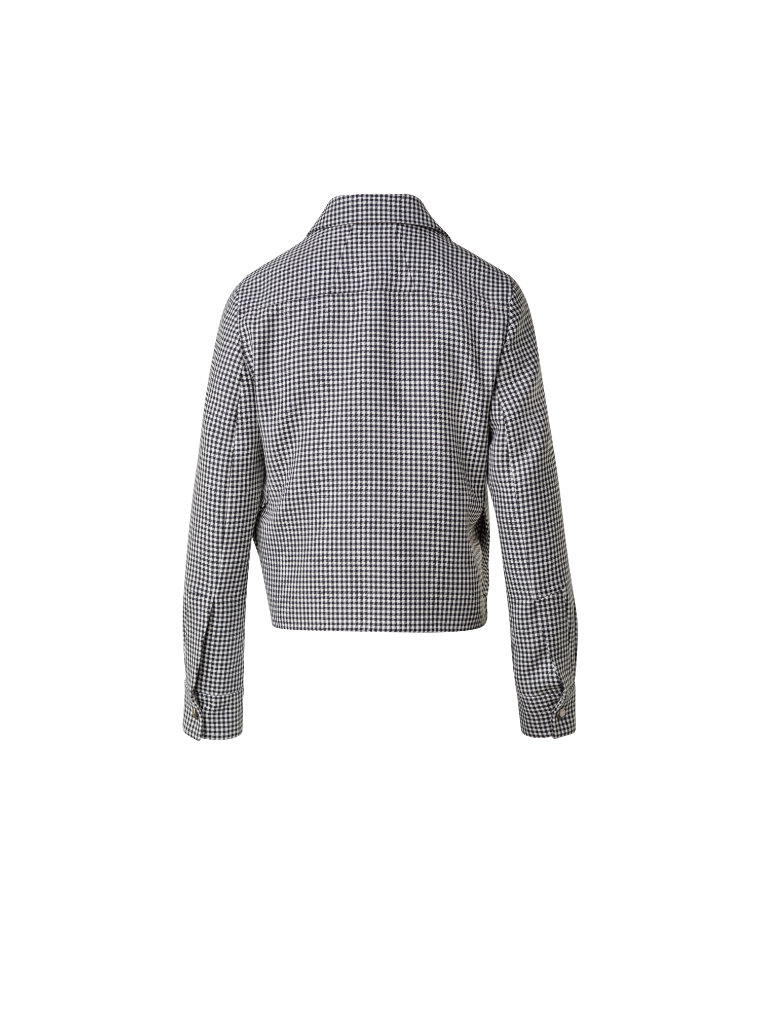 Designer Short Vichy Shirt Jacket in Wool Double-Face - black - multicolor