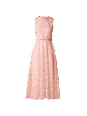 Designer Fit-and-Flare Midi Dress in Cotton Organza - pastel - pink