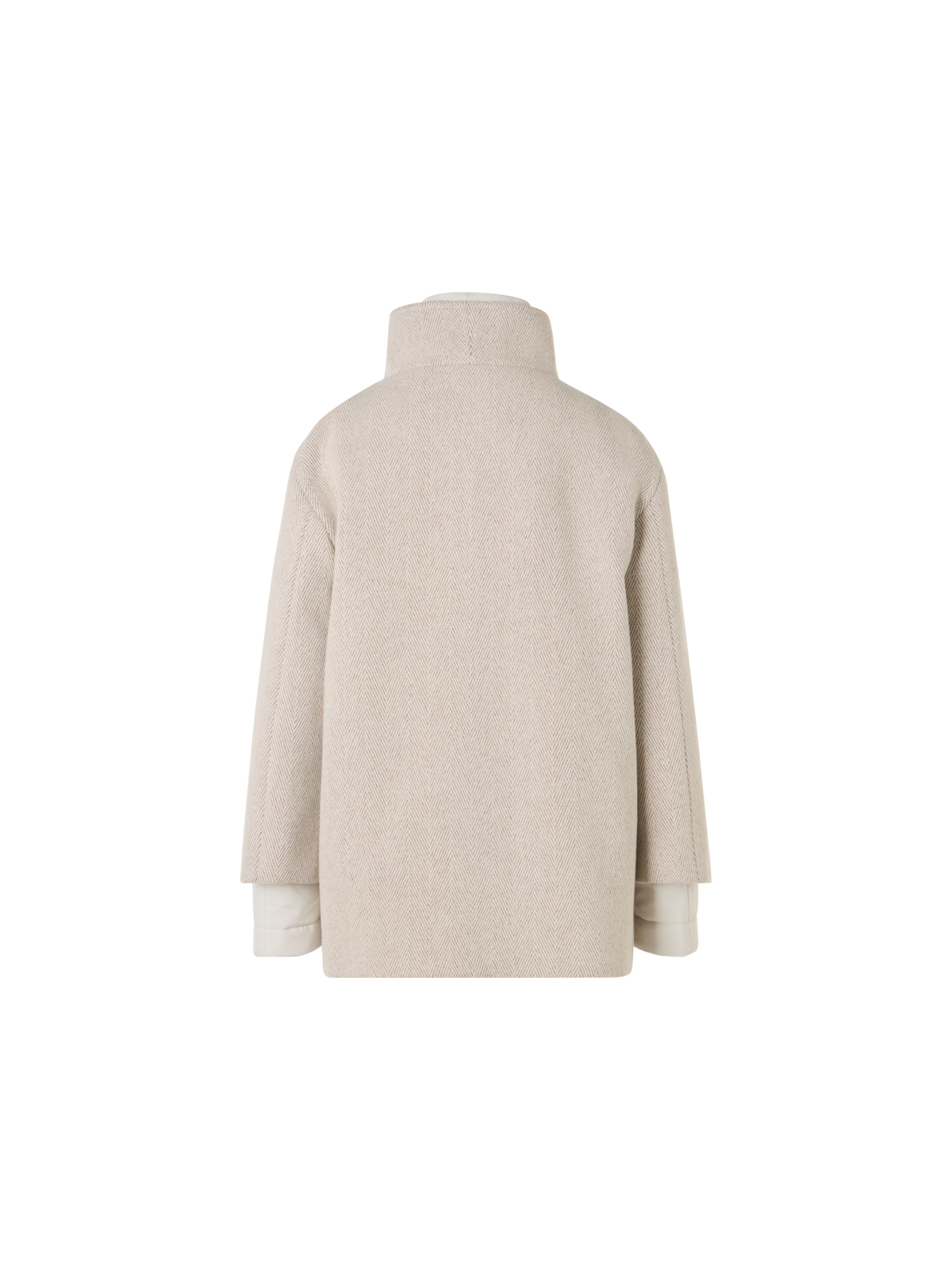 Designer Two-in-One Coat with Dot Quilt Layer - beige