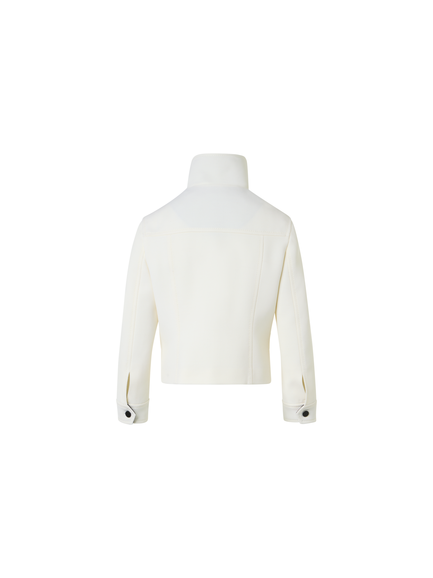 Designer Contrast Wool Tricotine Jacket - multicolor - ecru