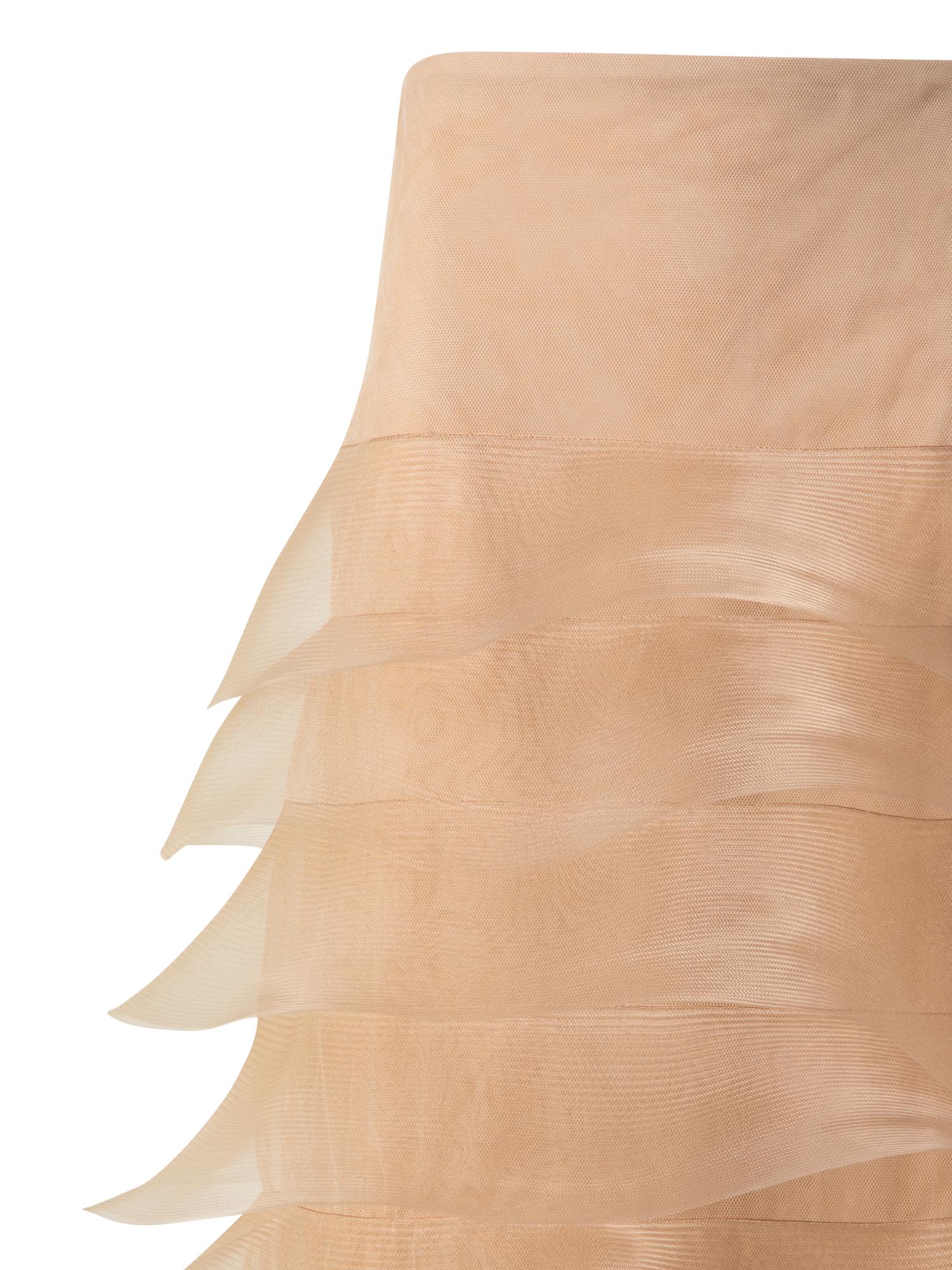 Designer Pencil Skirt with Tulle Waves - neutral - pastel - beige