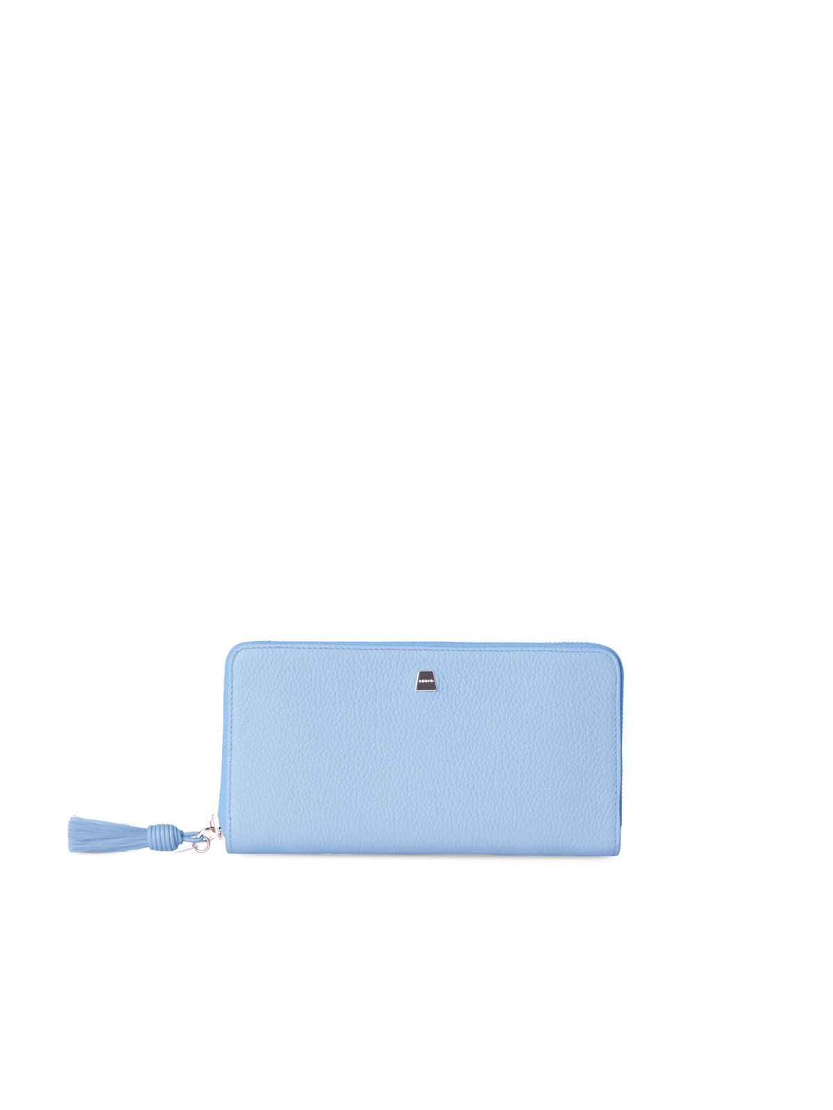 Designer Long Zip Around Wallet in Leather - blue