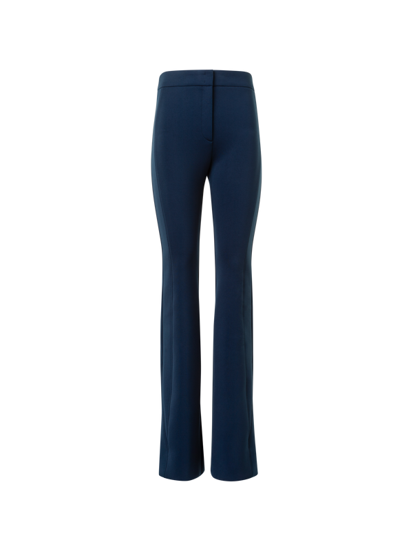 Designer Bootcut Techno Neoprene Pants - neutral - navy - blue