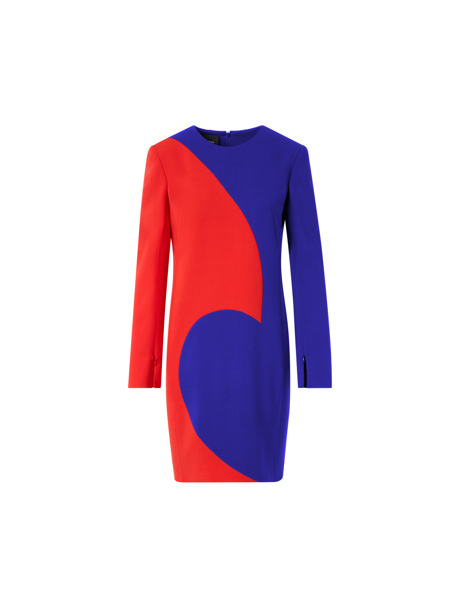 Designer Sheath Dress with Vortex Patchwork - multicolor