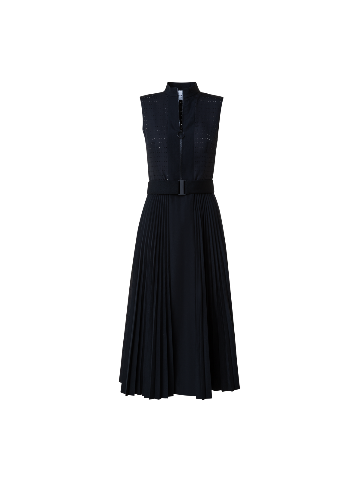 Designer Perforated Pin Dot Cotton Poplin Dress