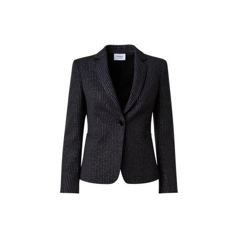 Pebble Crêpe Jacket with Metallic Pin Stripes