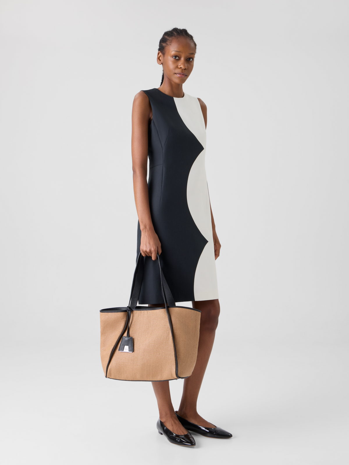 Designer Sheath Dress with Cloud Print - multicolor #editorial