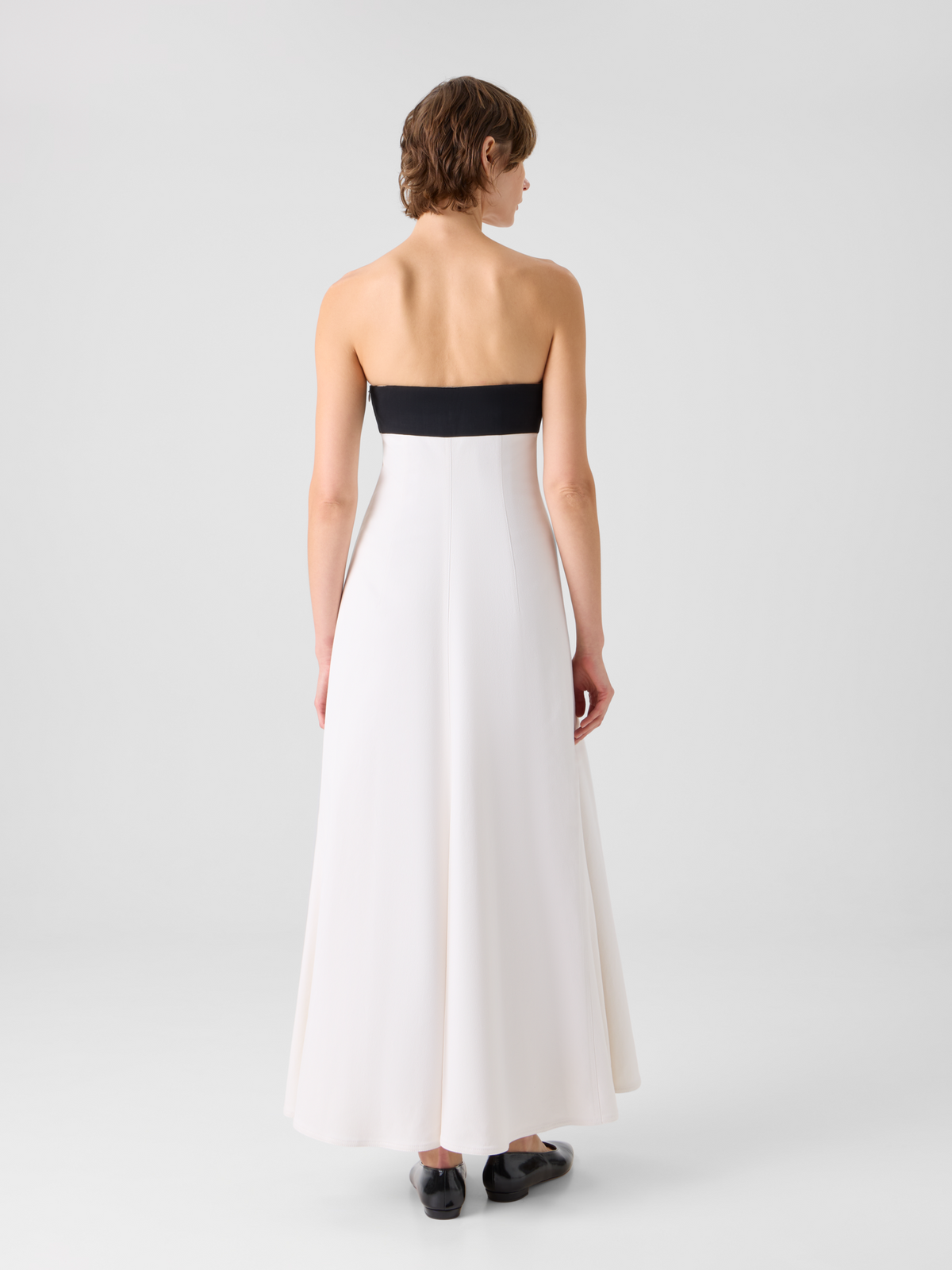 Designer Strapless Denim Midi Dress - ecru #editorial