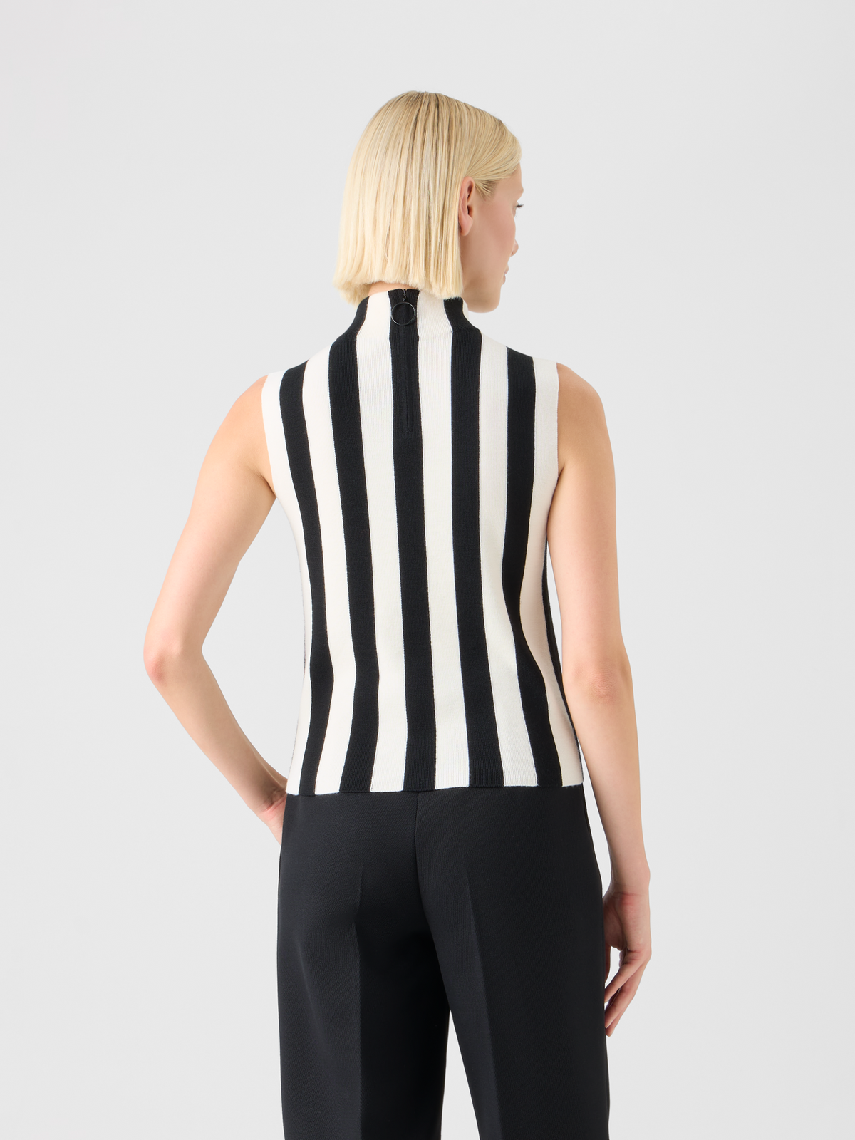 Designer Striped Full Needle Merino Knit Top - multicolor #editorial