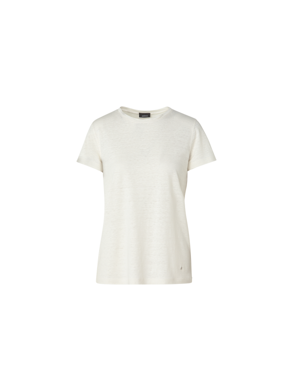 Designer Linen Jersey T-Shirt - ecru - white