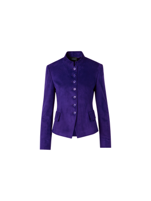 Designer Deva Short Jacket in Suede - purple
