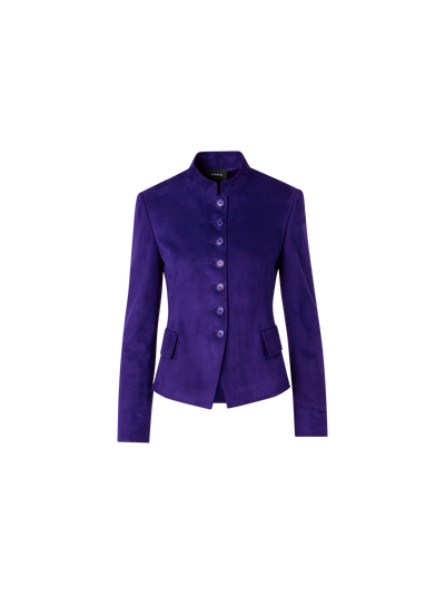 Designer Deva Short Jacket in Suede - purple