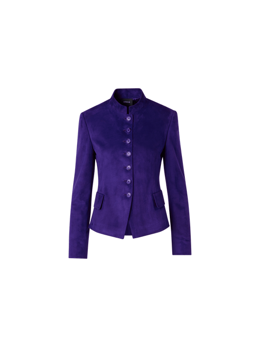 Designer Deva Short Jacket in Suede - purple
