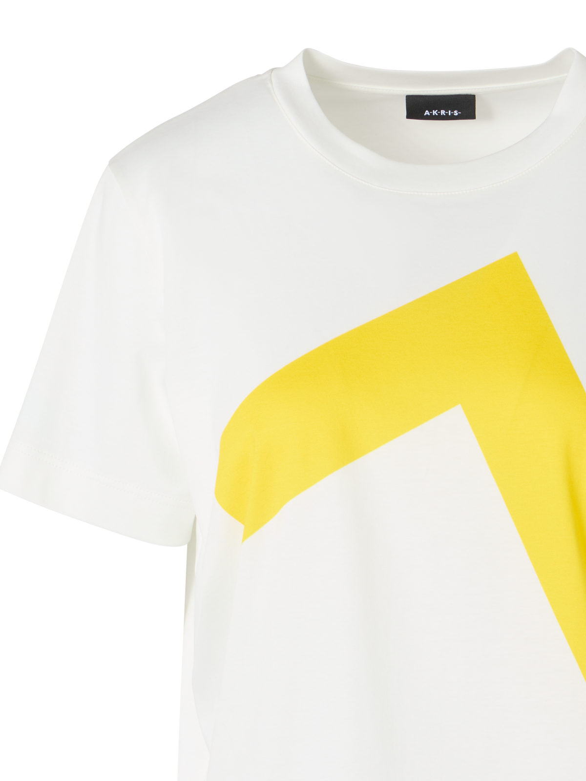 Designer Short-Sleeve Corner Shift T-Shirt - ecru