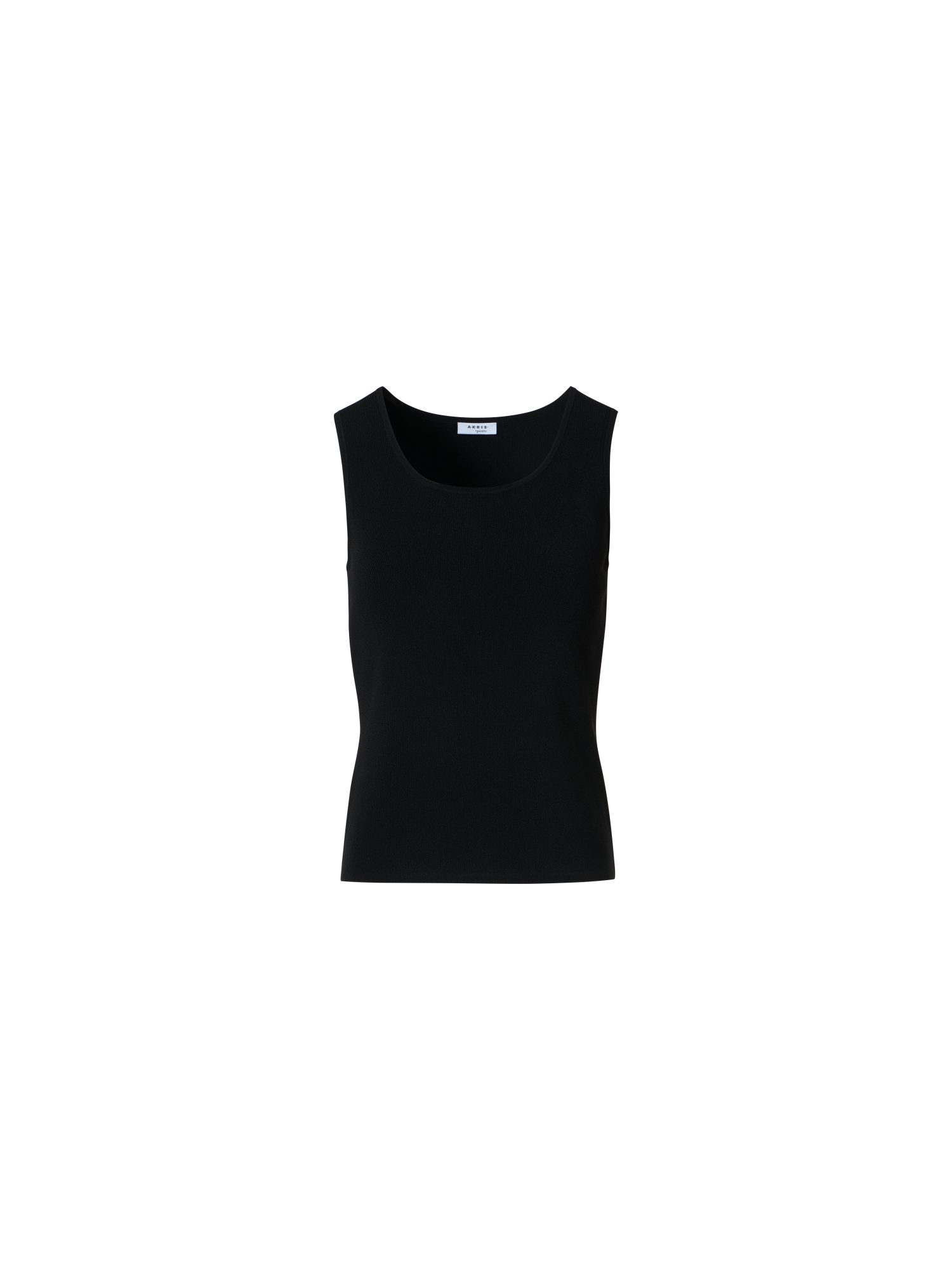 Designer Fitted Viscose Blend Knit Tank Top - black