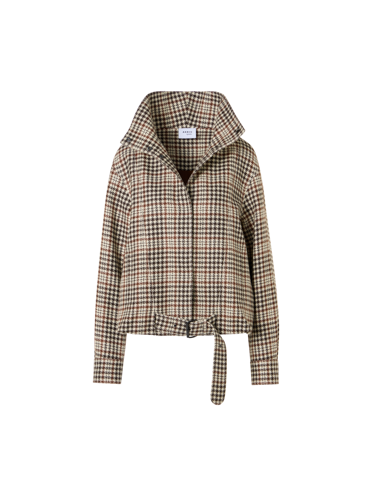 Designer Blouson in Check Tweed - brown - multicolor
