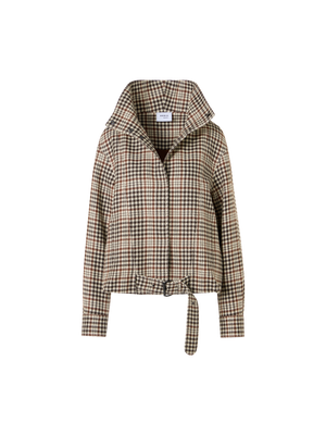 Designer Blouson in Check Tweed - brown - multicolor