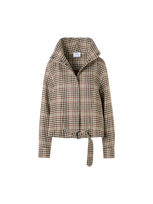 Designer Blouson in Check Tweed - brown - multicolor