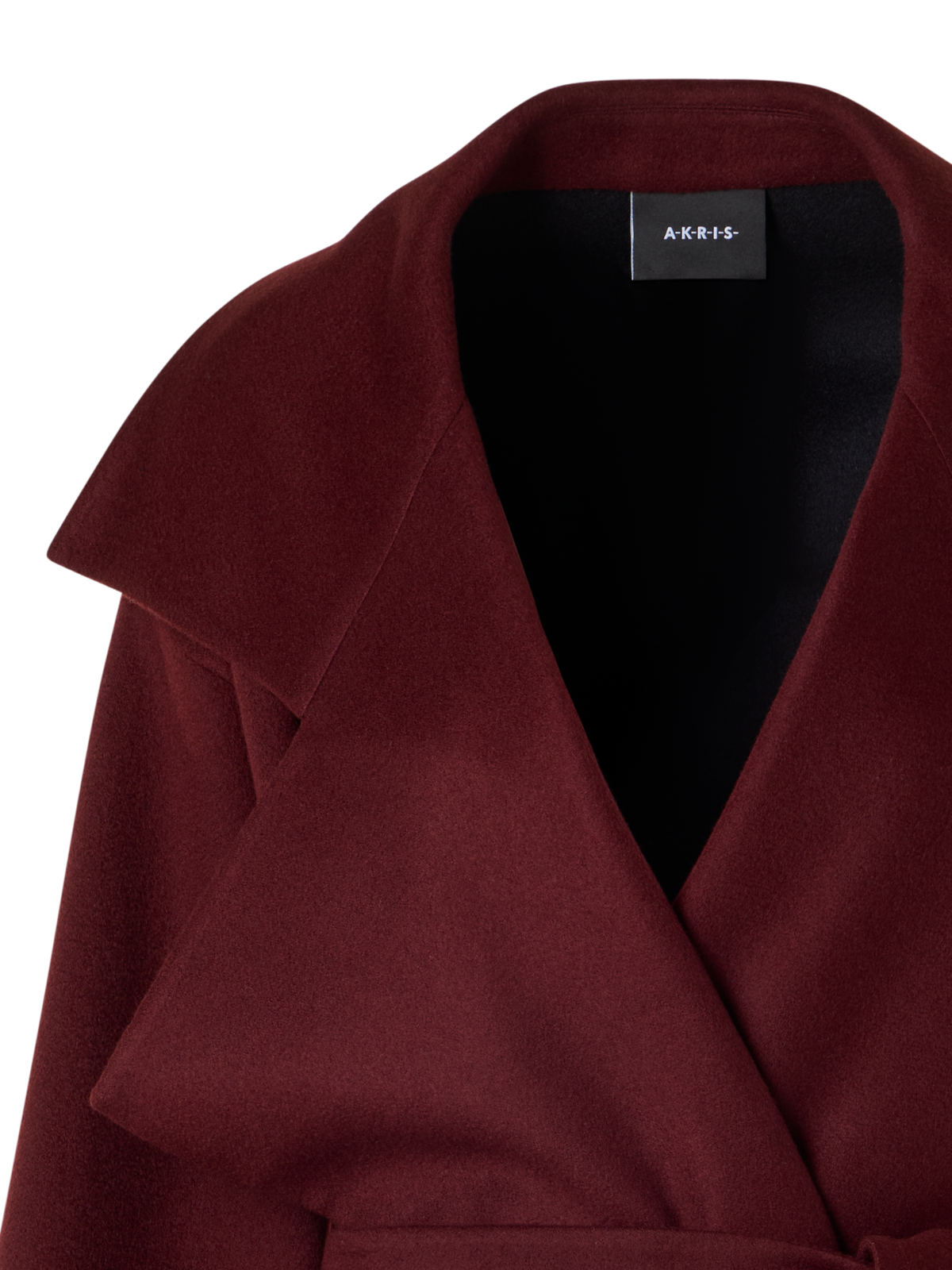Designer Cashmere Double-Face Wrap Coat - red