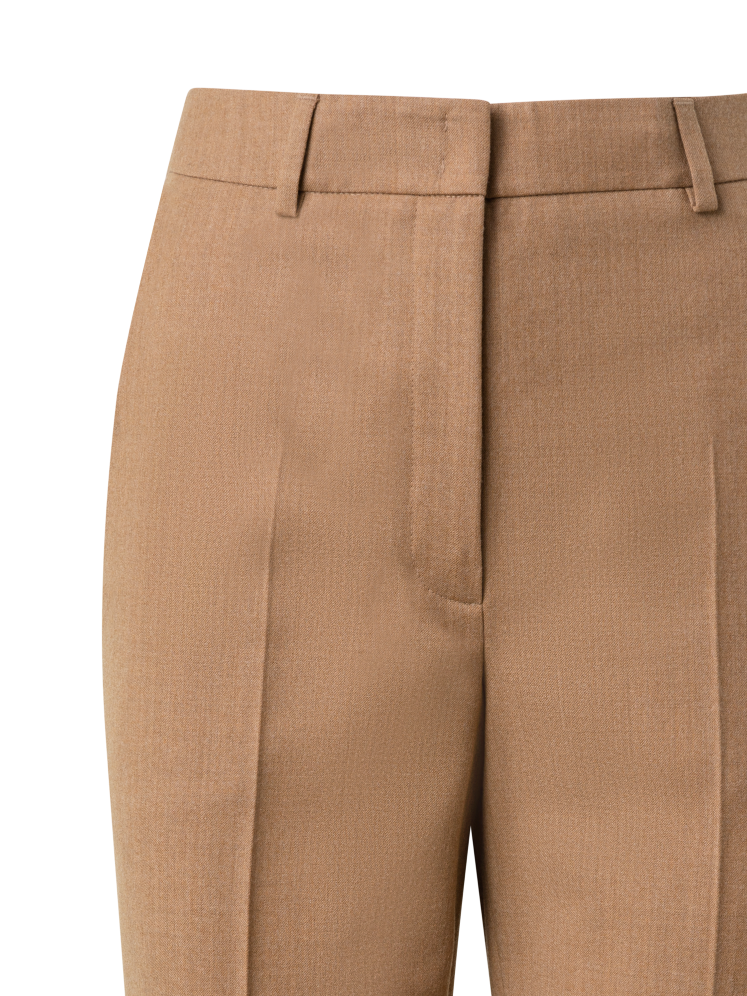 Designer Tapered Wool Stretch Flannel Pants - neutral - beige